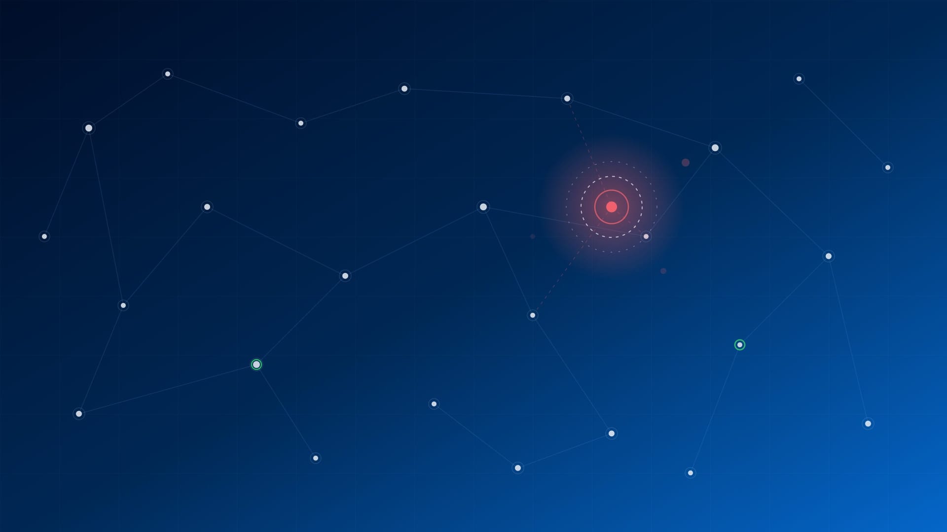 A fleet of governed AI agent nodes, with one rogue agent contained inside quarantine rings