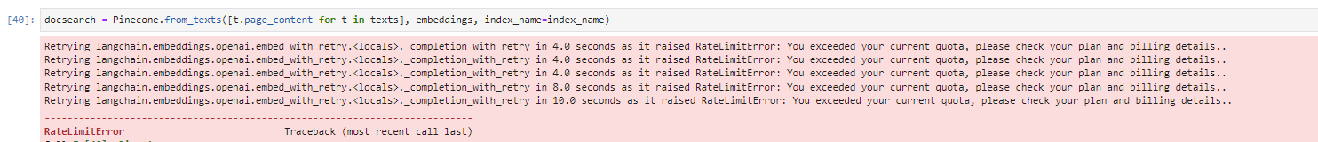 The ReplicationError shown when no OpenAI billing card is set up
