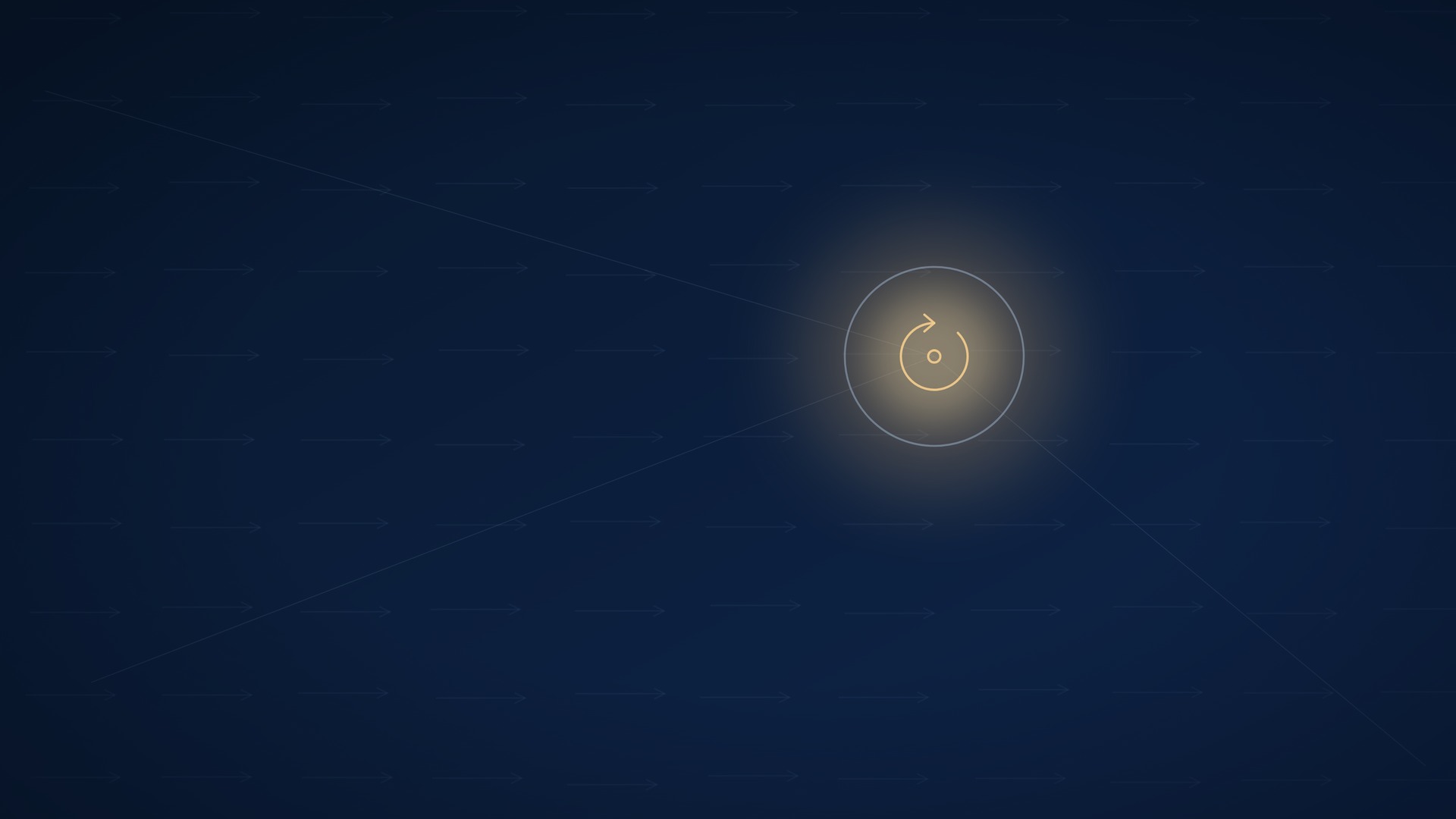A single loop with a decision at its centre, glowing among rows of identical straight-line chains